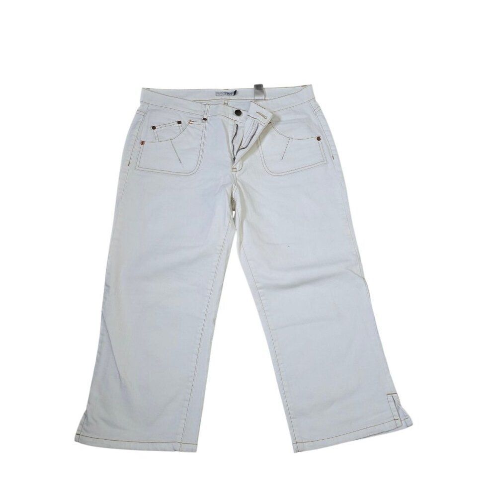 Vintage Y2K White Denim Cropped Jeans Womens Size 12